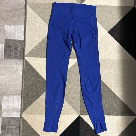 🤩EUC🤩 Lululemon Wunder Under Blue Athletic Leggings Women's Size 4 - Picture 1 of 12